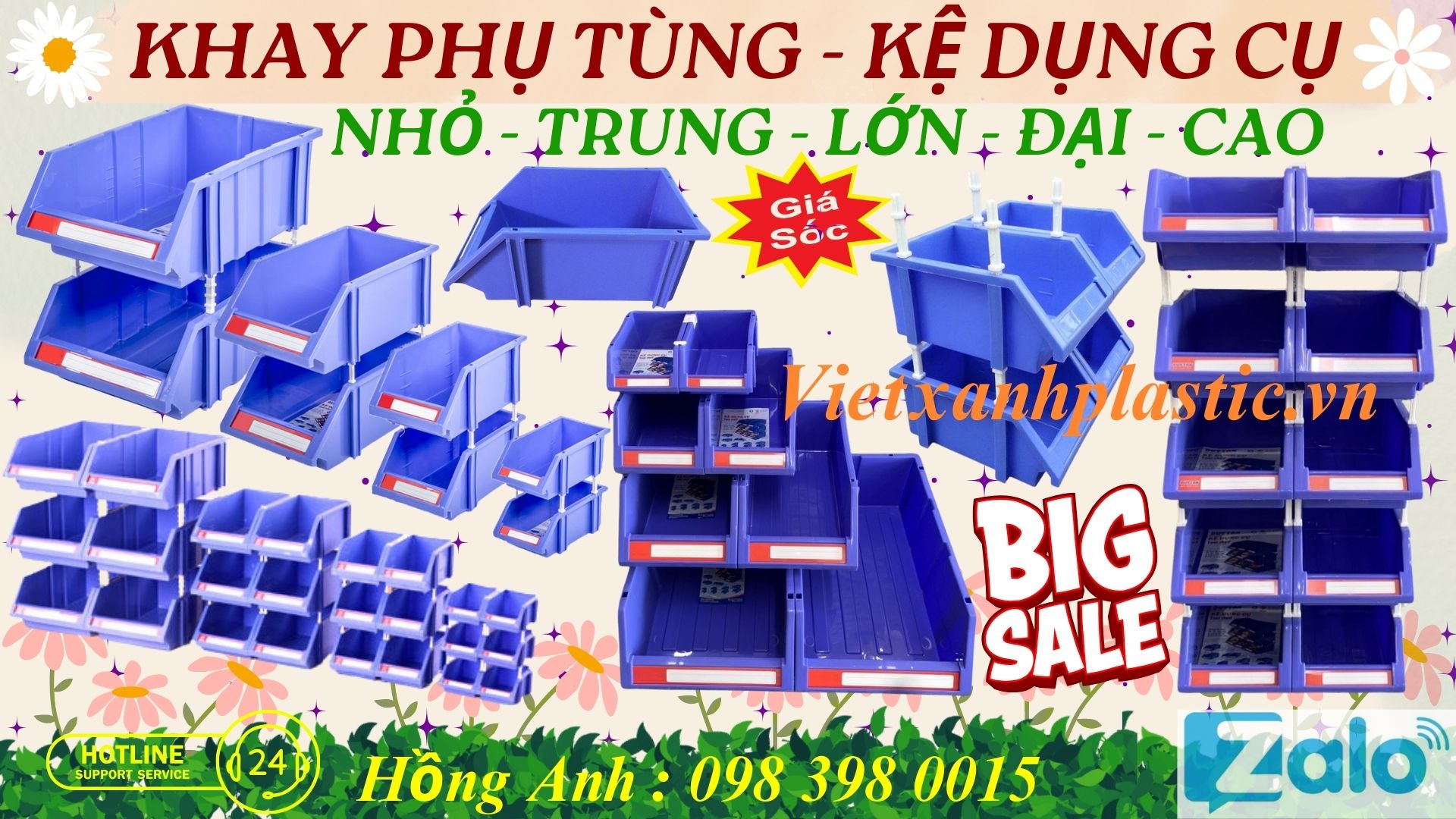 Các loại khay phụ tùng nhựa dùng để phân loại linh kiện
